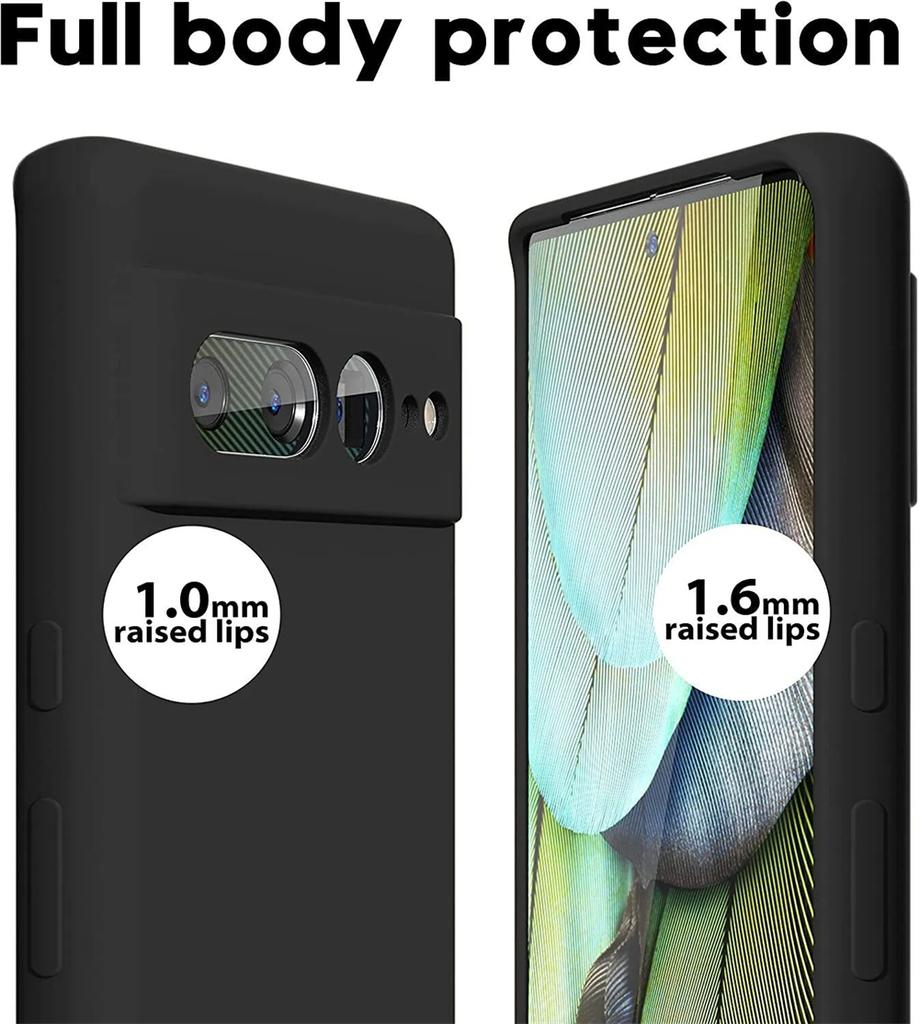 For Google Pixel 8 7 6 Pro 7A 6A Wireless Charging Shockproof Square Liquid Silicon TPU Soft Cases Protective Camera Lens Cover