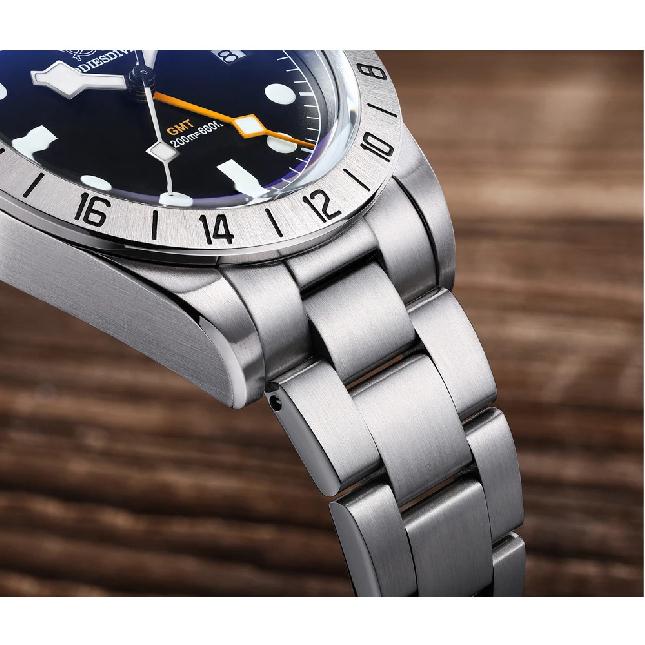ADDIESDIVE Горячая Распродажа GMT Кварцевые Часы Нержавеющая Сталь Пузырчатое Стекло BGW9 Супер Люминесцентные Мужские Часы AD2035 НОВЫЕ Водонепроницаемые