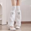 Plush Leg Covers Autumn and Winter Cold Protection Warm Calf Socks Thickened Jk Long Tube Fur Shoe Covers Cute Star Over The Knee Socks