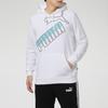 Puma Спортивная повседневная вязаная толстовка с капюшоном и цветными блоками, мужские топы белого цвета 588667-02