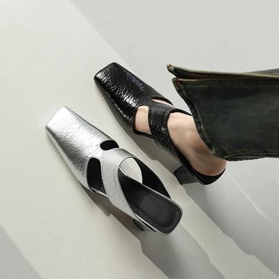 Мода Большой размер 42 Летние Ажурные Женские Сандалии Серебристые Массивные Туфли Роскошный Дизайн Слингбэк Гладиаторские Римские Туфли Zapatos De Mujer