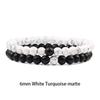 Set Bracelet Couples Distance Black White Natural Lava Stone Tiger Eye Beaded Yoga Bracelets for Men Women Elastic Rope Jewelry