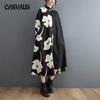 Spring and Autumn Women's Loose Plus Size Shirt Neck Dress