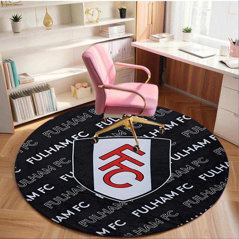 1PC round rug Fc Crest Design Printed Round Area Rug ,Rug For Home Office, Round Chair Rug, Decorative Carpet Fan gifts Christmas gift