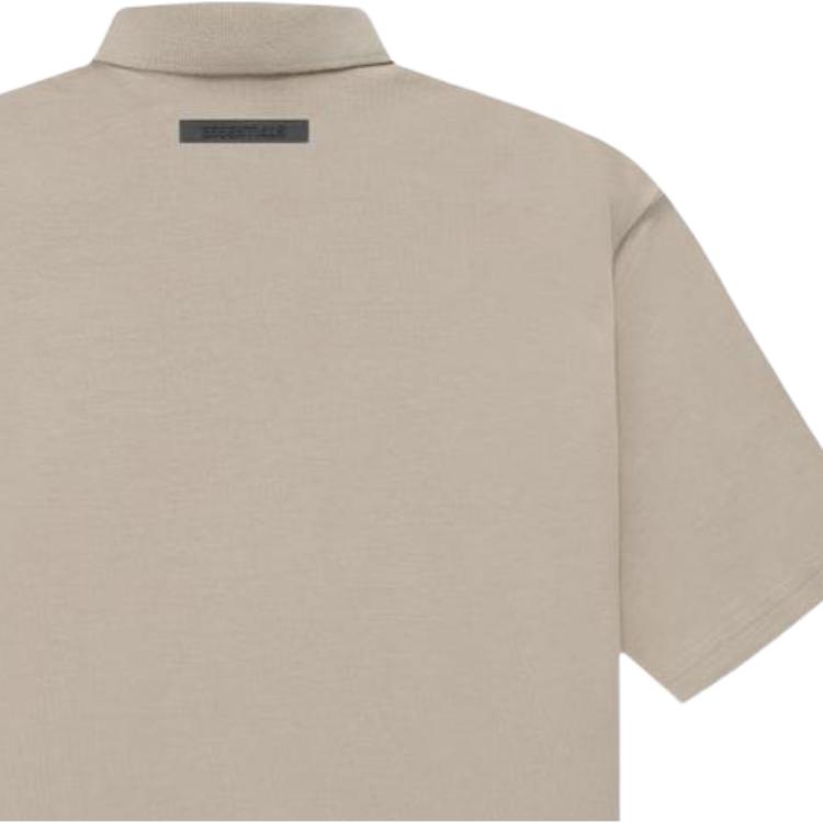 Fear of God Essentials Осень/Зима 2021 Короткий рукав Поло Унисекс Топы Шнурок Загар FOG-FW21-593