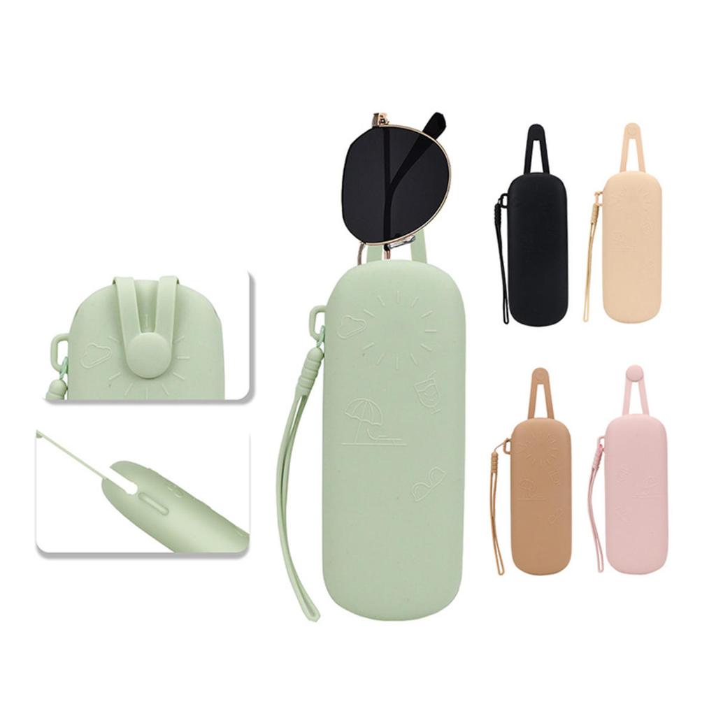 Ultralight Soft Silicone Glasses Case with Wrist Strap Travel Sunglasses Box Protective Dust Proof Glasses Case