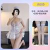 Sex underwear bow plaid skirt fun mood fun uniform abstinence pure desire mesh suspender set