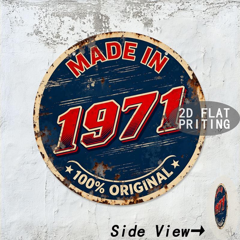 Vintage Made in Original Round Metal Tin Sign Retro Wall Decor for Home Bar Garage D Flat Printing Nostalgic Plaq