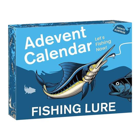 24Pcs/Set Christmas Fishing Lure Advent Calendar Artificial Soft Hard Bait Accessories Countdown Calendar Box Fishing Enthusiasts Holiday Gift
