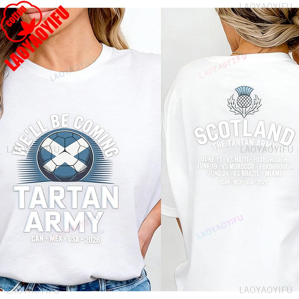Scotland 2026 Shirt Tartan Army Fixtures Tshirt Scotland Vs Brazil Graphic Tshirts Tee Scottish Football Fan Gift Unisex
