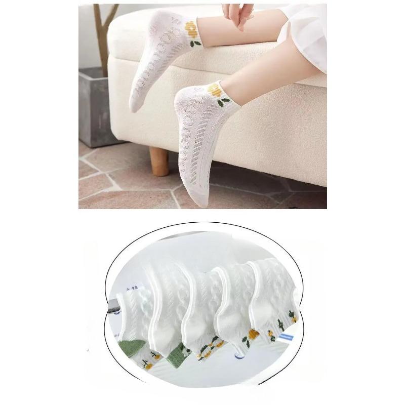 Женский комплект носков из хлопка с цветочным принтом для девочек, весна-осень, японский дышащий комплект коротких носков для студентов