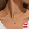 S925 Sterling Silver Flash Diamond Irregular Crescent Moon Temperament Moon Necklace Collarbone Chain Versatile Gift Woman