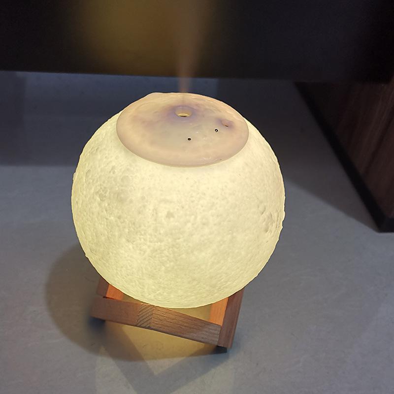 Увлажнитель воздуха в форме луны с 3D-светильником и ночником, диффузором аромата с прохладным туманом для спальни, стола, офиса, детской комнаты, занятий йогой, спа, подарков