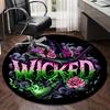 Wicked Witch Design round carpet Chair cushion Round Entryway Rug, Soft Round Rugs for Living Room, Bedroom, Circle Carpet decor gifts