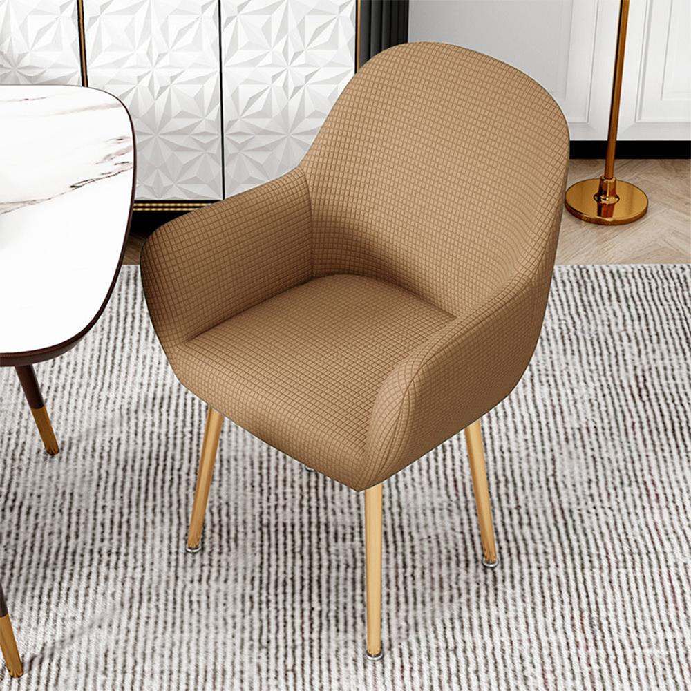 Polar Fleece Armchair Covers Jacquard Spandex Make Up Curved Chair Cover Elastic Solid Chair Slipcover for Office Hotel Home