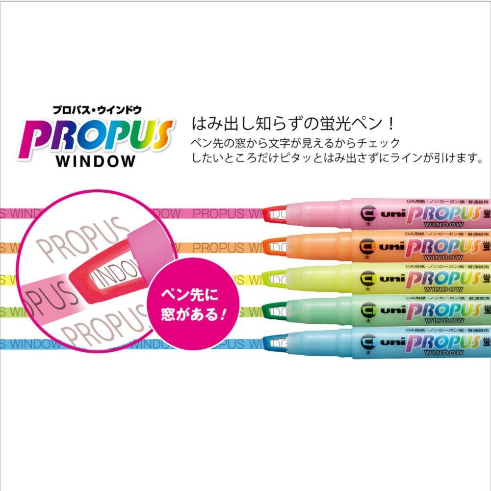 Uni Mitsubishi Pencil Маркер Propass Window Мягкий цвет Набор из 5 цветов PUS102T5CS
