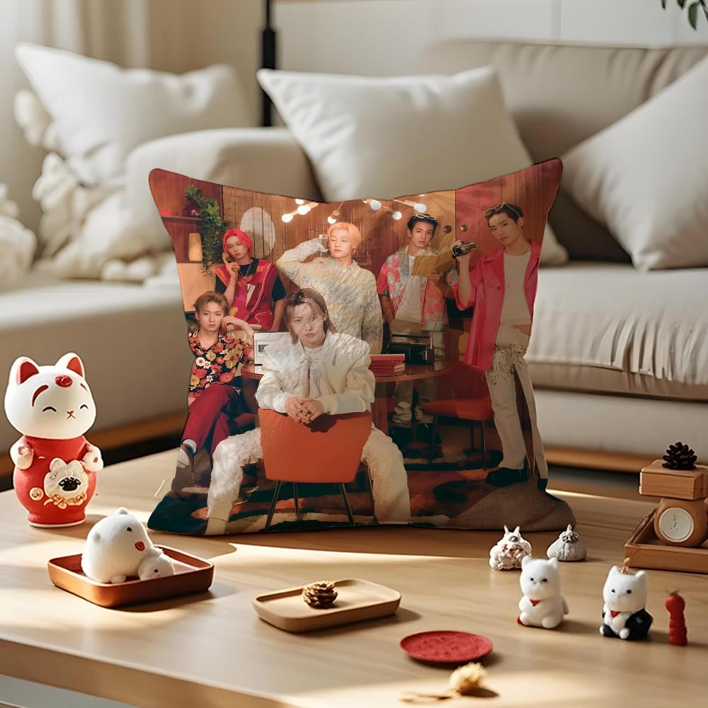 Pop KPOP PPHarmony Cushion Cover Silky Short Plush with Invisible Zipper Dustproof Sofa Pillow Cover for Home Decor