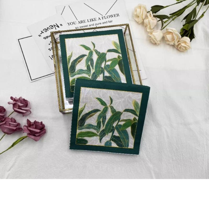 20 шт./упак. 33*33 см 2-слойные одноразовые салфетки для вечеринок с цветочным узором