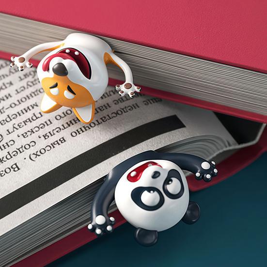 3D Закладка с животным Милая ПВХ Закладка с мультяшным персонажем для детей Читателей Забавный декор для стола Подарок на день рождения Рождество для студентов Любителей книг