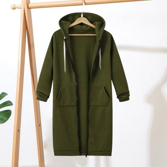 Zip Up Hoodies for Women Oversized Fleece Long Tunic Hooded Sweatshirt Fall Winter Casual Drawstring Coat with Pockets