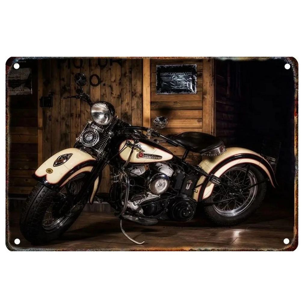 Металлические жестяные таблички Плакат Крутой мотоцикл Настенное украшение Винтажная железная живопись Художественные постеры для мужской пещеры Дома Кафе Гаража Клуба Бара