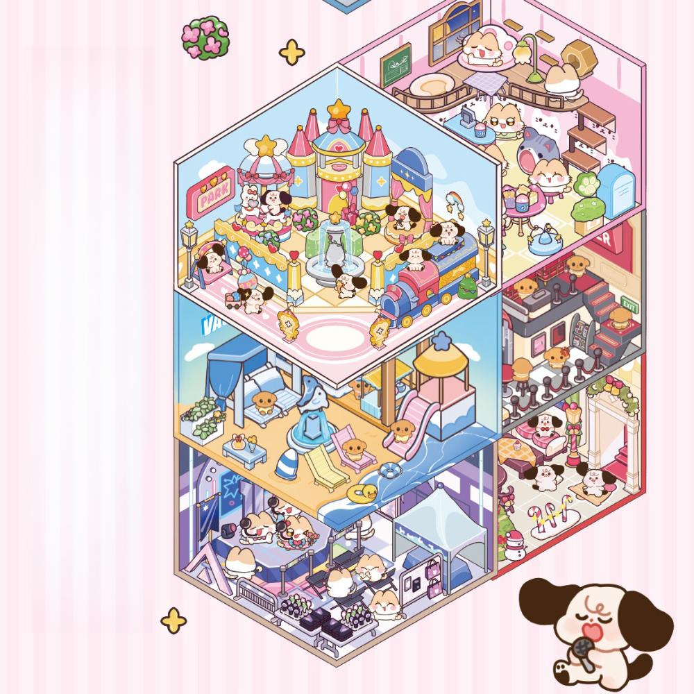 3D Пейзаж Миниатюрные Сценические Наклейки Милый Капибара Карманный Сценический Комплект для Детей Дети