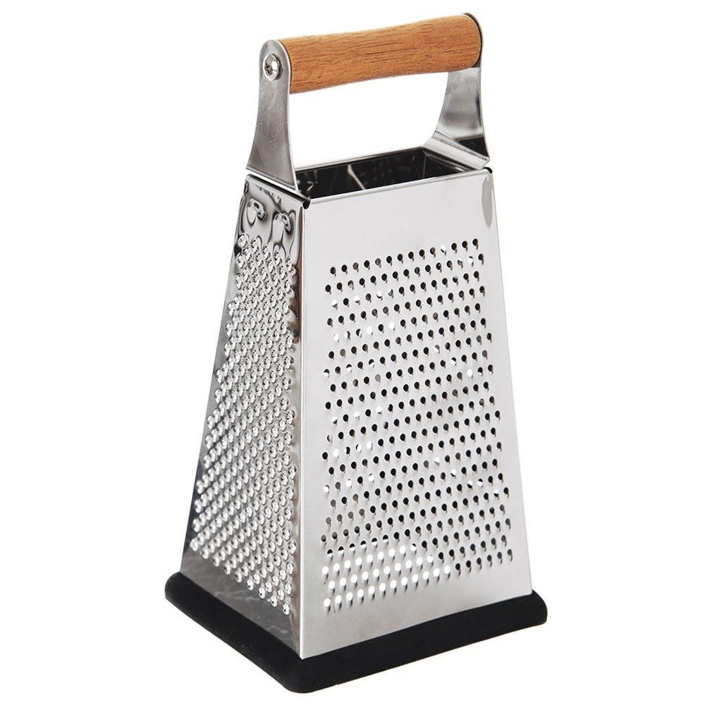 4-Sided Stainless Steel Box Grater with Acacia Handle Orion 22cm