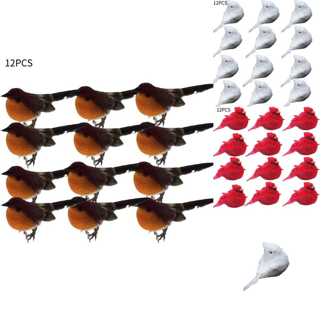 Whimsical Natural Material Robin Bird Ornament For Holiday Tree Decor Style