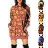 Women's And Winter Hooded Sweatshirt Dress Halloween Print Dress