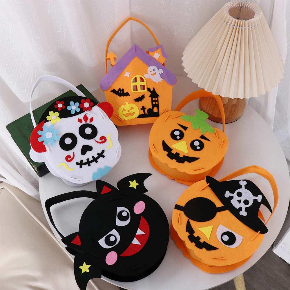 Or Treat Ornament Tote Bag For Kids Halloween Bag Storage Bucket Halloween Candy Bag Gift Basket