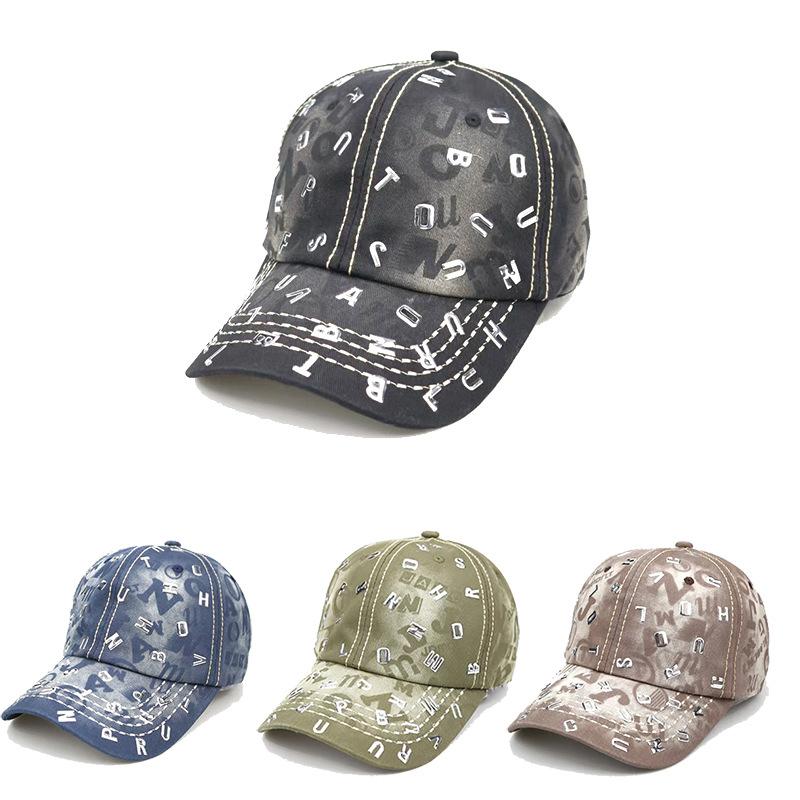Унисекс Ретро Буквы Алмазная Точечная Бейсболка Винтажная Snapback Хлопок Повседневная Защитная от Солнца Шляпа Уличная Мода Гольф Спортивные Кепки