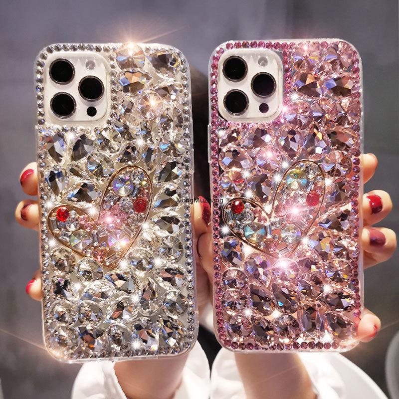 Модный чехол с кристаллами и бриллиантами для Iphone 14 13 12 11 Pro XS Max XR X 8 7 Plus/Samsung S23 S22 S21 S20 S10 A12 A22 A32 A52 A72/Redmi Note10 9 9A 9C 9T