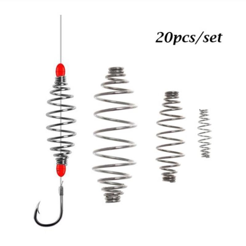 20Pcs 304 Stainless Steel Olive Spring Baits Feed Fish Baits