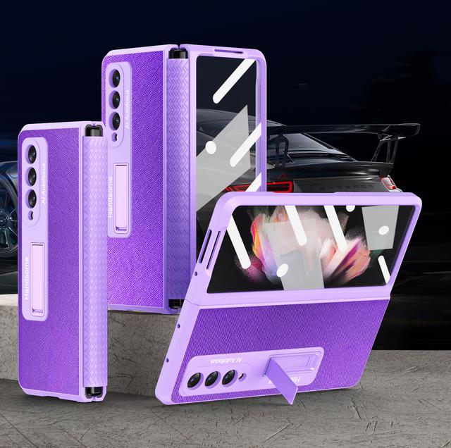 Раздвижной регулируемый шарнирный чехол для Samsung Galaxy Z Fold 4, простой, полная защита, подставка, чехол со стеклом экрана