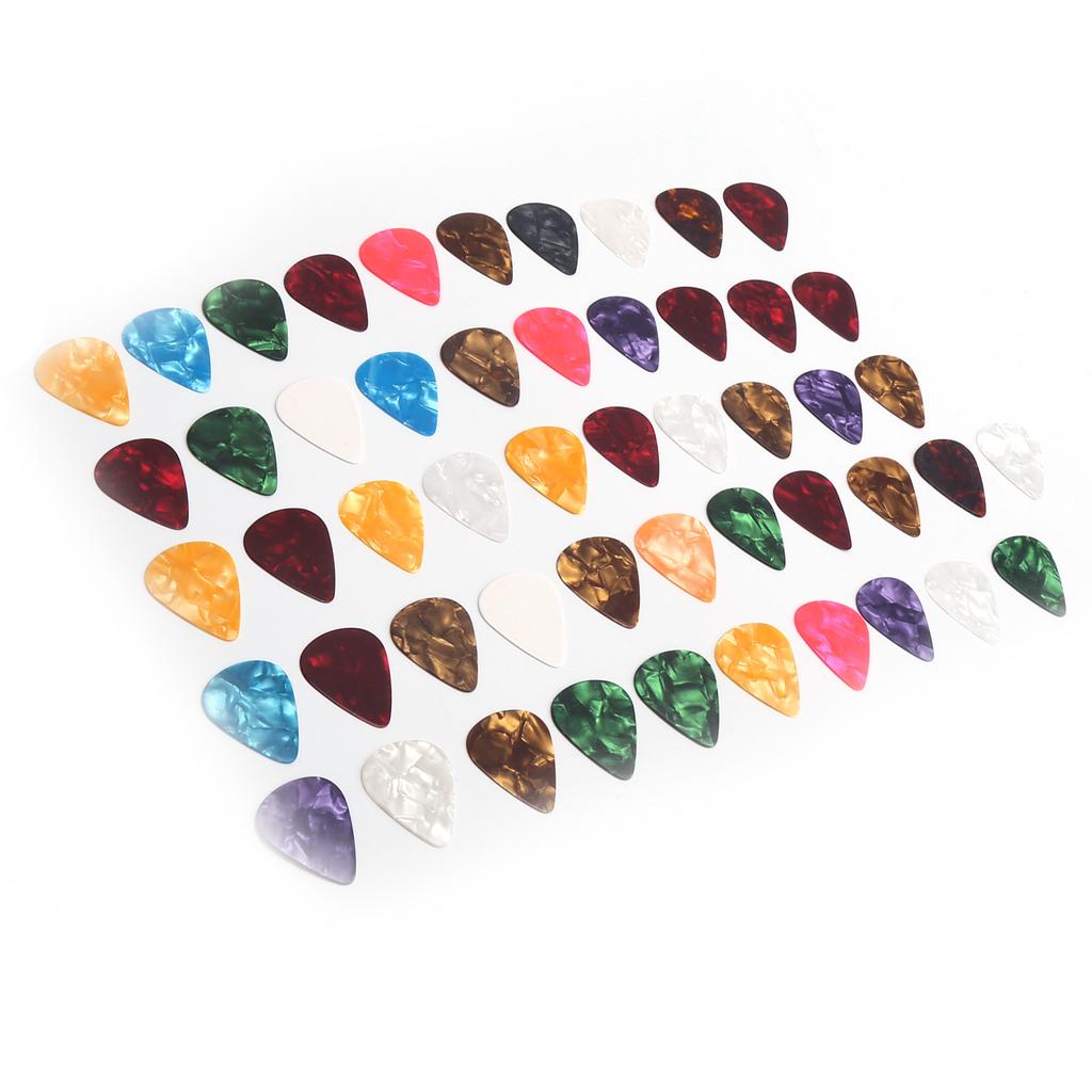 Guitar Pick Celluloid Portable UltraThin Light Performance Accessories for Teenager(50Pcs )