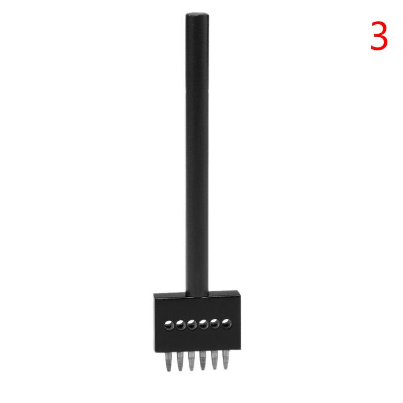 1PC DIY Leather Craft Punching Tool 2/4/6 Prong Hole Row Circular Cut Stitched Hole Spacing Drilling Leather Craft Tool