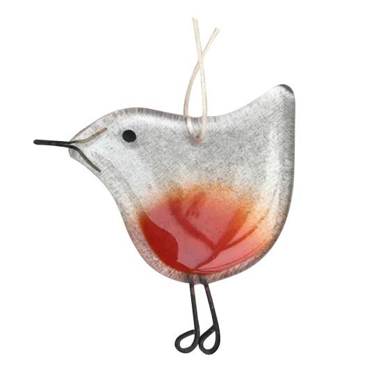 Sparkling Glass Christmas Tree Decoration Small Bird/Plants Design Create Atmosphere with Hanging Rope Window Pendant