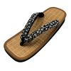 Edoten Geta Bamboo Black Sponge Made In Zori Cherry Size LL Sandals, Surface, Sole, Chirimen-Style Strap, Japan, Japanese-Style Sandals, Blossom,