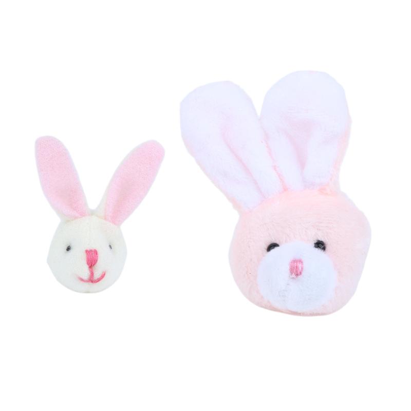 Mini Cute Bunny Head Plush Dolls 5Pcs Fluffy Rabbit Ornaments for DIY Scrapbooking Brooch Making Craft Decor Supplies