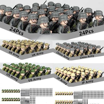 Фигурки военных времен Второй мировой войны, строительные блоки, солдаты армии, сборные кирпичики, развивающие игрушки «сделай сам» для мальчиков, рождественские подарки