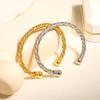 Twisted Wire Stainless Steel Bracelet Solid Color Cuff Bangle Minimalist Woven Bracelet  Women