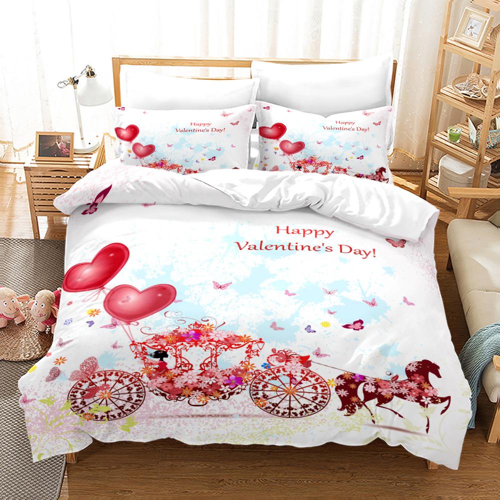 Комплект постельного белья для пары, пододеяльник Love, наволочка 2/3 шт., кровать размера «king-size», односпальная двуспальная кровать, домашний текстиль в подарок