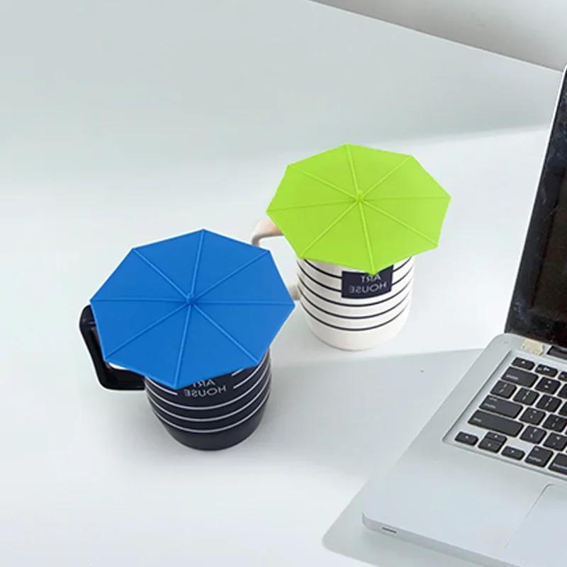 1pc Umbrella shaped leak proof mug lid silicone cup lid umbrella shaped sealable cup lid