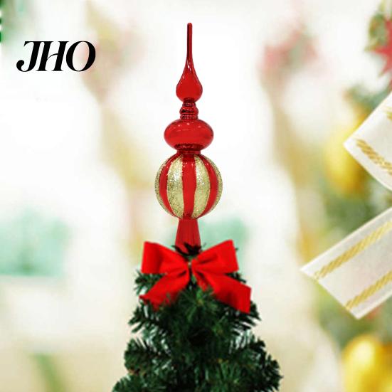Christmas Tree Topper Xmas Glitter Treetop Anti-slip Bottle Gourd Shape Decoration Create Atmosphere Party Decor Holiday