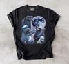 Three Crows Full Moon Shirt, Grunge Gothic Bird Tee, Dark Academia Apparel