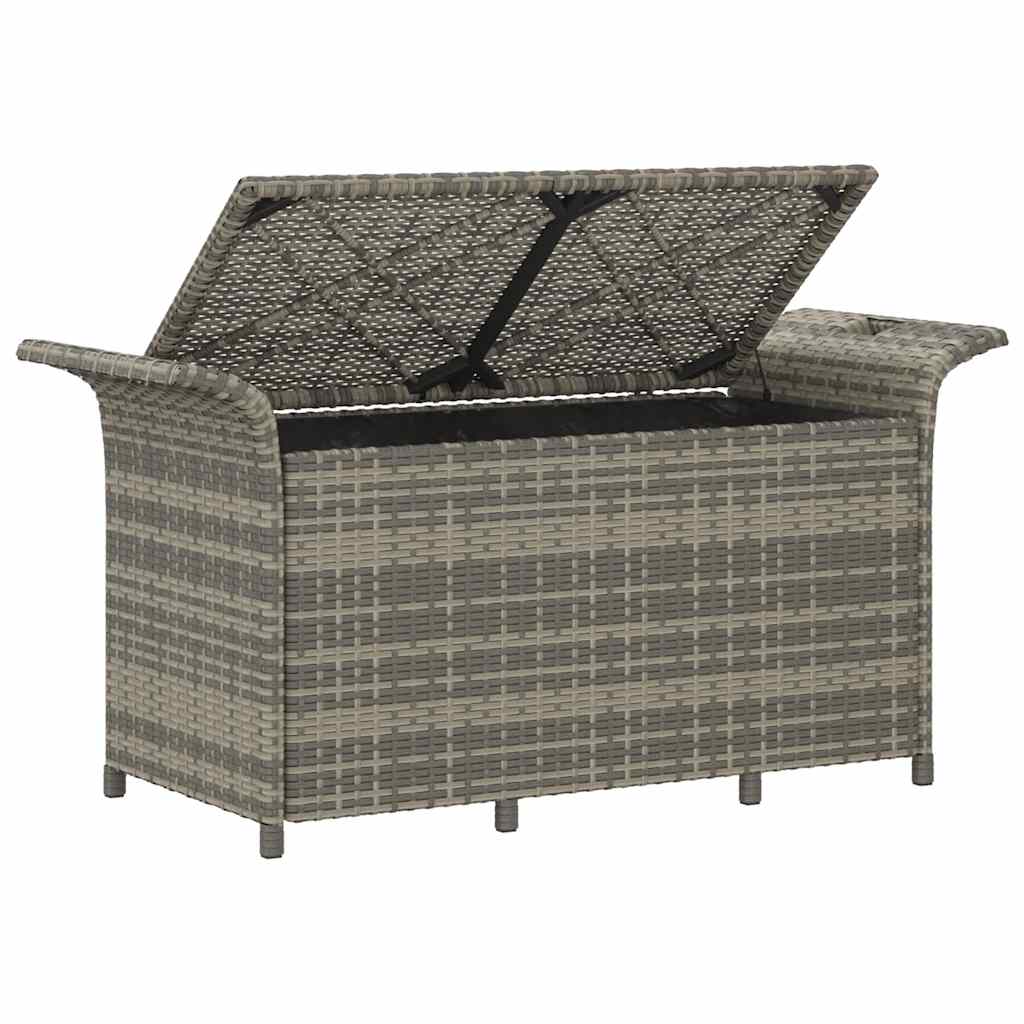 Garden Bench with Cushions Gray 116 x 46 x 57 cm Poly Rattan