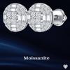 Round Cut Moissanite 925 Silver Stud Earrings 14K White Gold Plated Earring