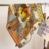 Spring, autumn and winter new high-end silk scarf women's fashion temperament printed shawl double-sided silk scarf