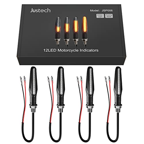 Justech Светодиодные мотоциклетные поворотники, Мотоциклетные поворотные огни, 12 В, Высокая яркость, Поворотные огни, 4 шт. (желтый)