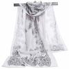 Sun Protection Shawl Silk Flower Print Wrap Hijab Fashion Long Chiffon Scarf  Women
